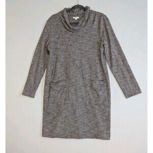 J Jill Pure Jill Dress Medium Sweater Dress Tall Cowl Neck Comfort Purple Gray